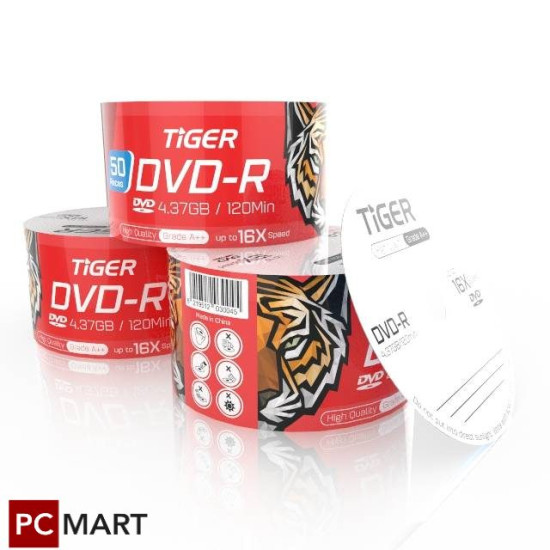 Tiger Blank DVD-R 4.37GB/120Min (50 pcs Pack) Tiger Blank DVD-R 4.37GB/120Min (50 pcs Pack)
