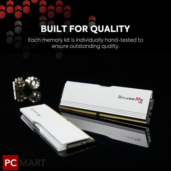 G.SKILL Ripjaws M5 RGB DDR5 32GB (2x16GB) 6000MHz CL36,XMP & EXPO - White G.SKILL Ripjaws M5 RGB DDR5 32GB (2x16GB) 6000MHz CL36,XMP & EXPO - White
