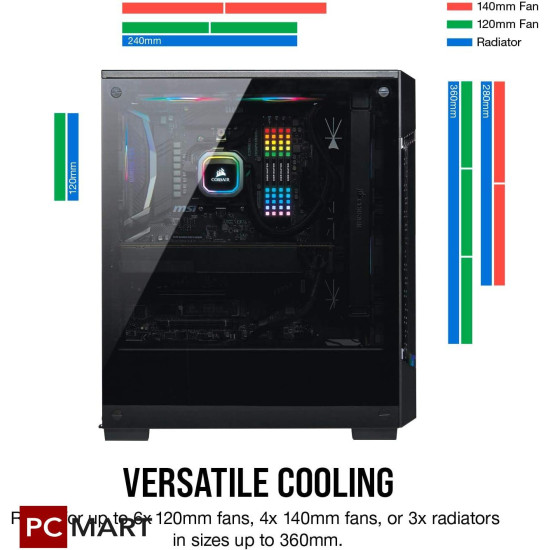 Corsair iCUE 220T RGB Airflow Mid-Tower Case Corsair iCUE 220T RGB Airflow Mid-Tower Case