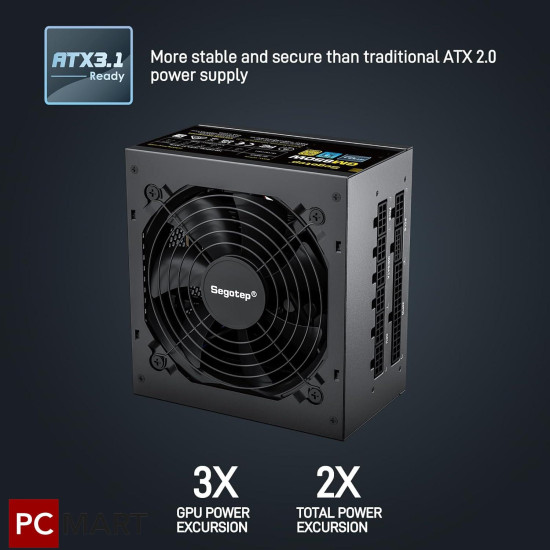 Segotep GN850W 850W Gold 80+ Non Modular, PCIe 5.0 & ATX 3.0 Segotep GN850W 850W Gold 80+ Non Modular, PCIe 5.0 & ATX 3.0