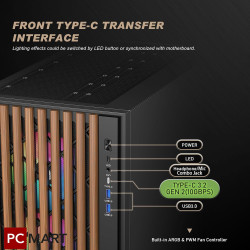 SAMA SV05 V-Nature Mid Tower Case ATX - Black (BTF)