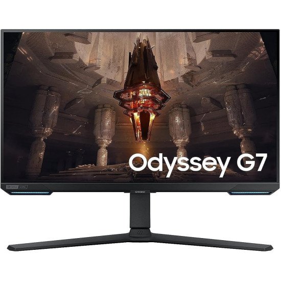 Samsung 28" Odyssey G7 BG702, 4K UHD Resolution & IPS Panel Flat Gaming Monitor with Smart TV Experience, 144Hz Refresh Rate & 1ms Response Time, G-Sync Compatible, Gaming Hub - LS28BG702EMXUE, black