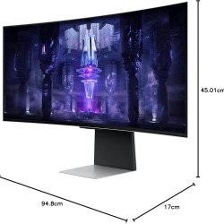 Samsung 34" Odyssey OLED G8 Gaming Monitor With Smart TV Experience, 0.03ms Response Time & 175Hz Refresh Rate, AMD FreeSync Premium Pro, IoT Hub & Voice Assistants - LS34BG850SMXUE