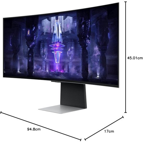 Samsung 34" Odyssey OLED G8 Gaming Monitor With Smart TV Experience, 0.03ms Response Time & 175Hz Refresh Rate, AMD FreeSync Premium Pro, IoT Hub & Voice Assistants - LS34BG850SMXUE